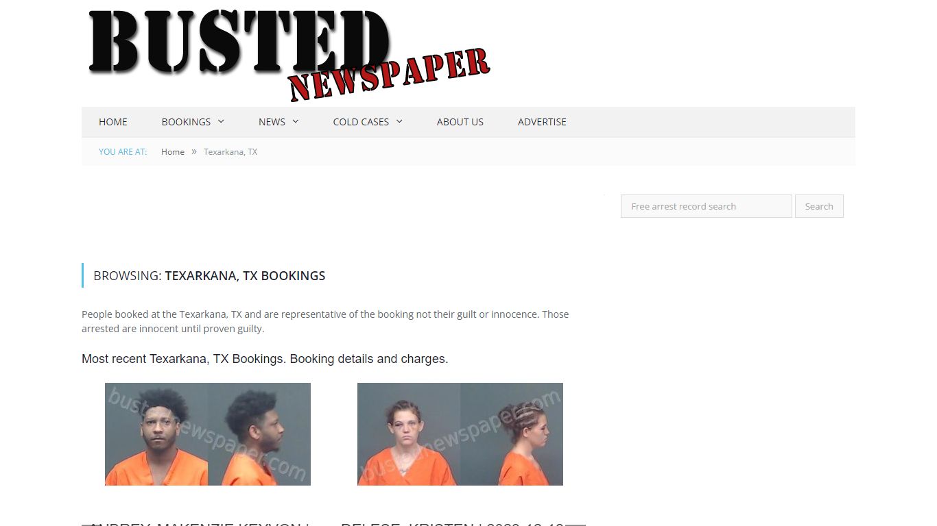 Texarkana, TX Mugshots - BUSTEDNEWSPAPER.COM