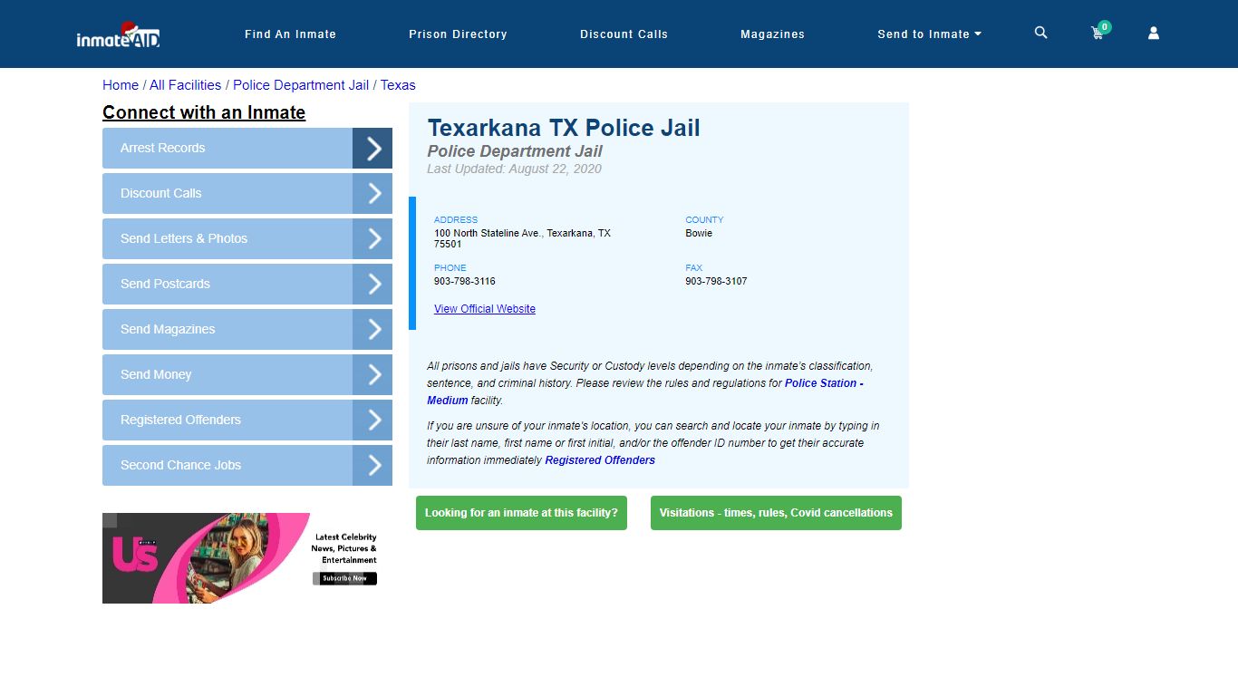 Texarkana TX Police Jail & Inmate Search - Texarkana, TX